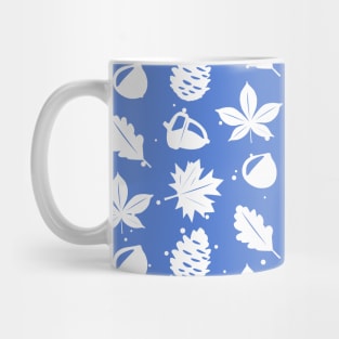 Graphic Nature Pattern on Slate Blue Background Mug